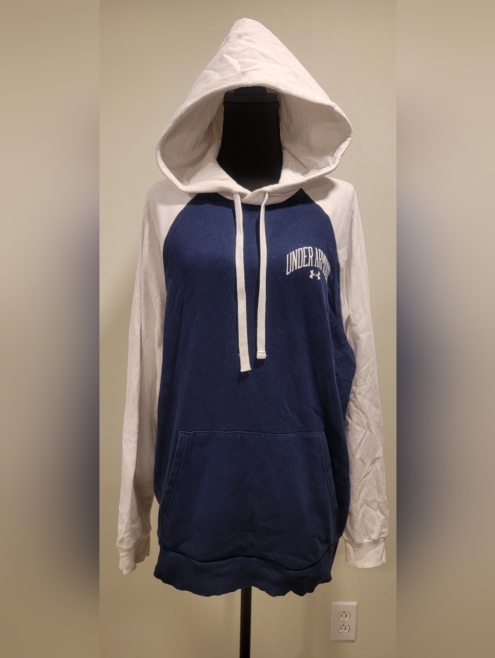 Under Armour Navy & White Hooded Pullover
